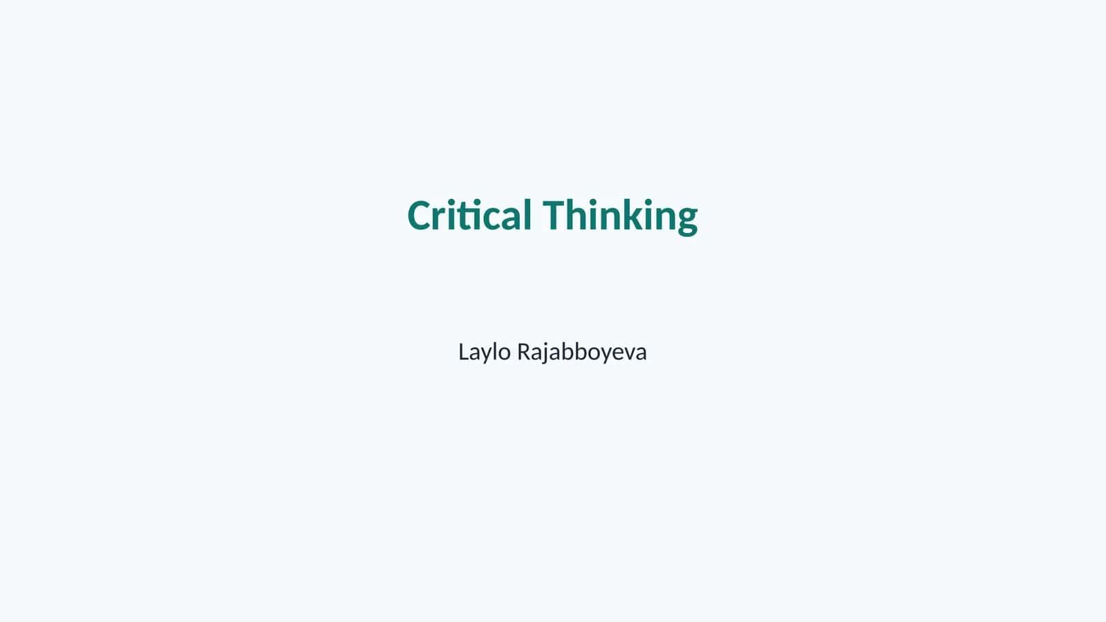 Critical Thinking 1