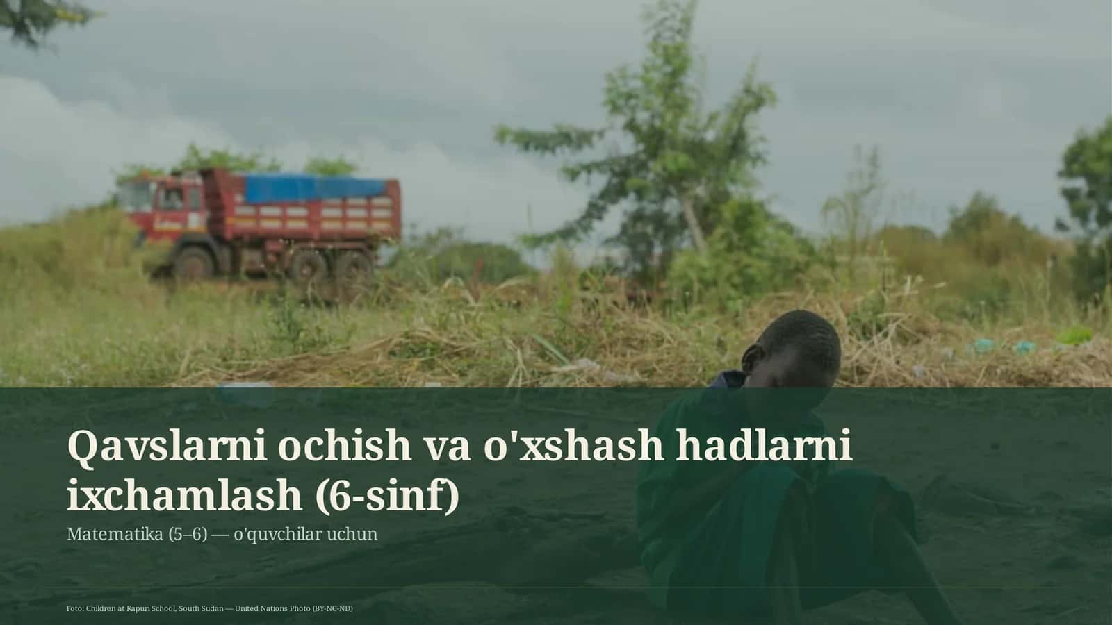 Qavslarni ochish va o'xshash hadlarni ixchamlash (6-sinf) 1