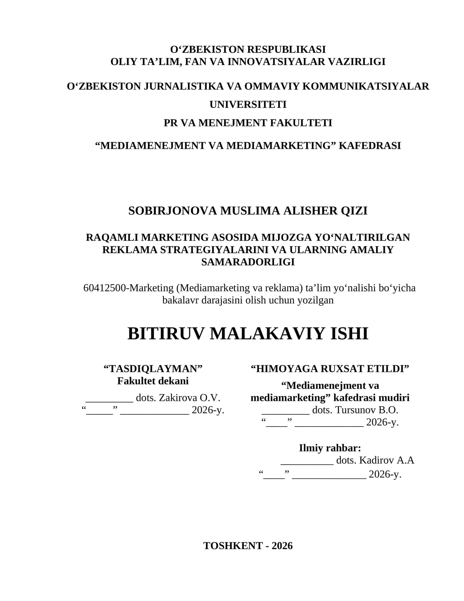 RAQAMLI MARKETINGDA MIJOZGA YO‘NALTIRILGAN REKLAMA STRATEGIYALARINING NAZARIY ASOSLARI 1