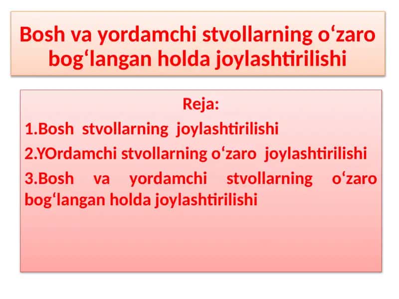 Bosh va yordamchi stvollarning o‘zaro bog‘langan holdajoylashtirilishi 1