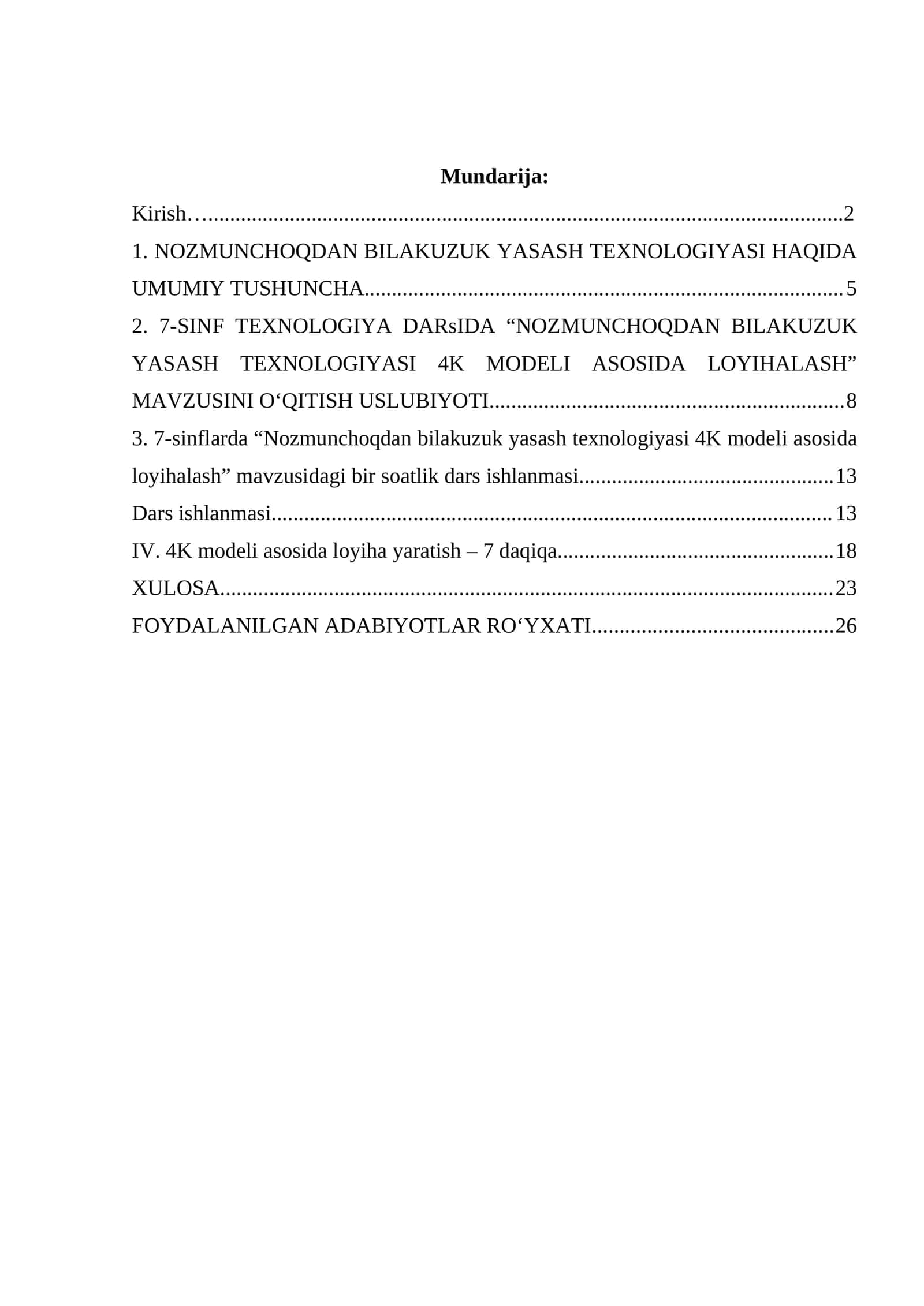 "NOZМUNCHOQDAN BILAKUZUK YASASH TEXNOLOGIYASI" 1