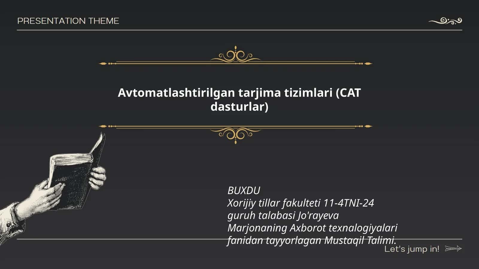Avtomatlashtirilgan tarjima tizimlari (CAT dasturlar) 1