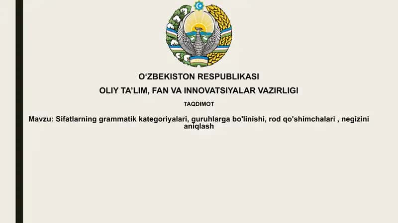 Sifatlarning grammatik kategoriyalari 1