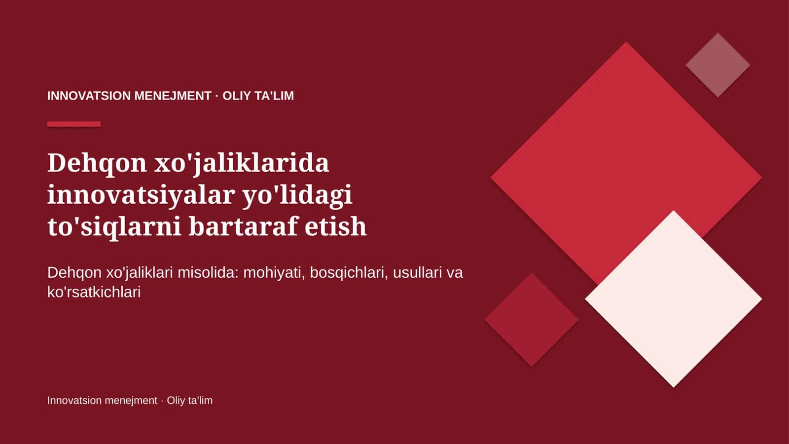 dehqon xo'jaliklarida innovatsiyalar yo'lidagi to'siqlarni bartaraf etish 2228 1
