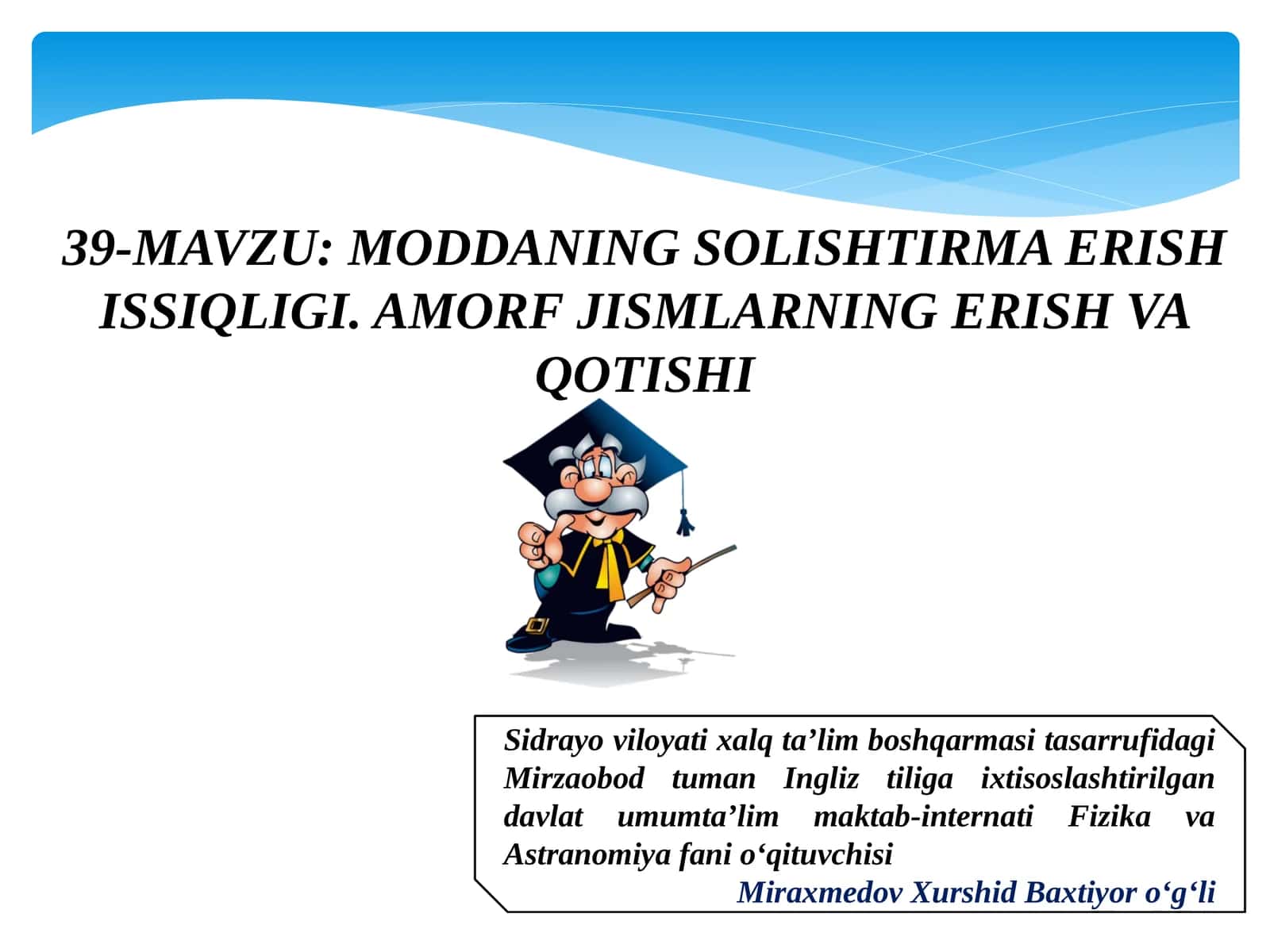 MODDANING SOLISHTIRMA ERISH ISSIQLIGI 1