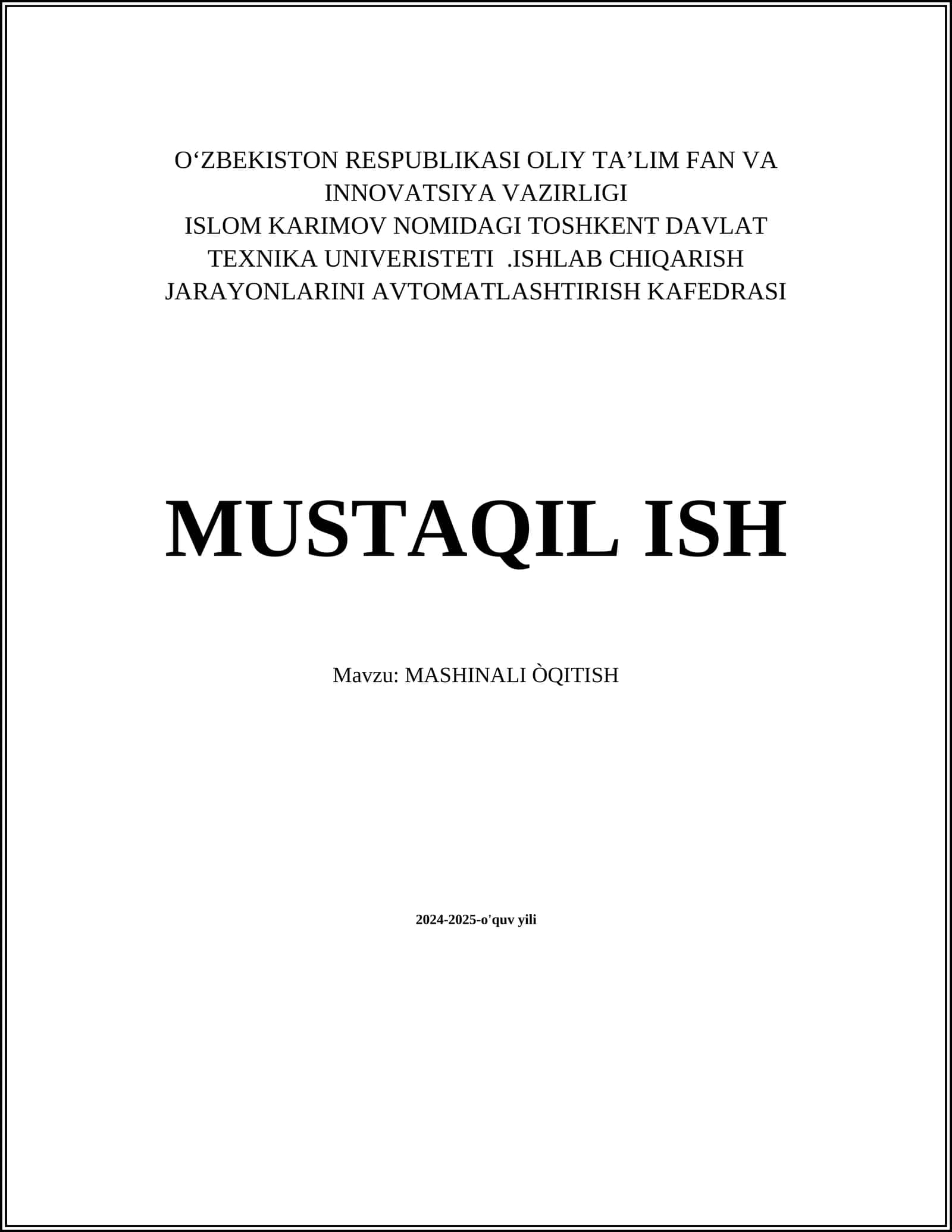 MASHINALI ÒQITISH 1