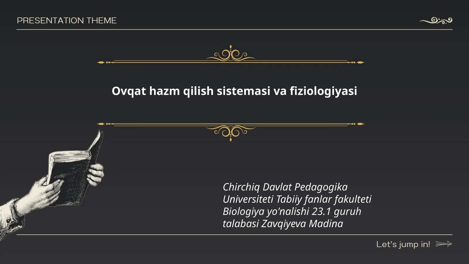Ovqat hazm qilish sistemasi va fiziologiyasi 1