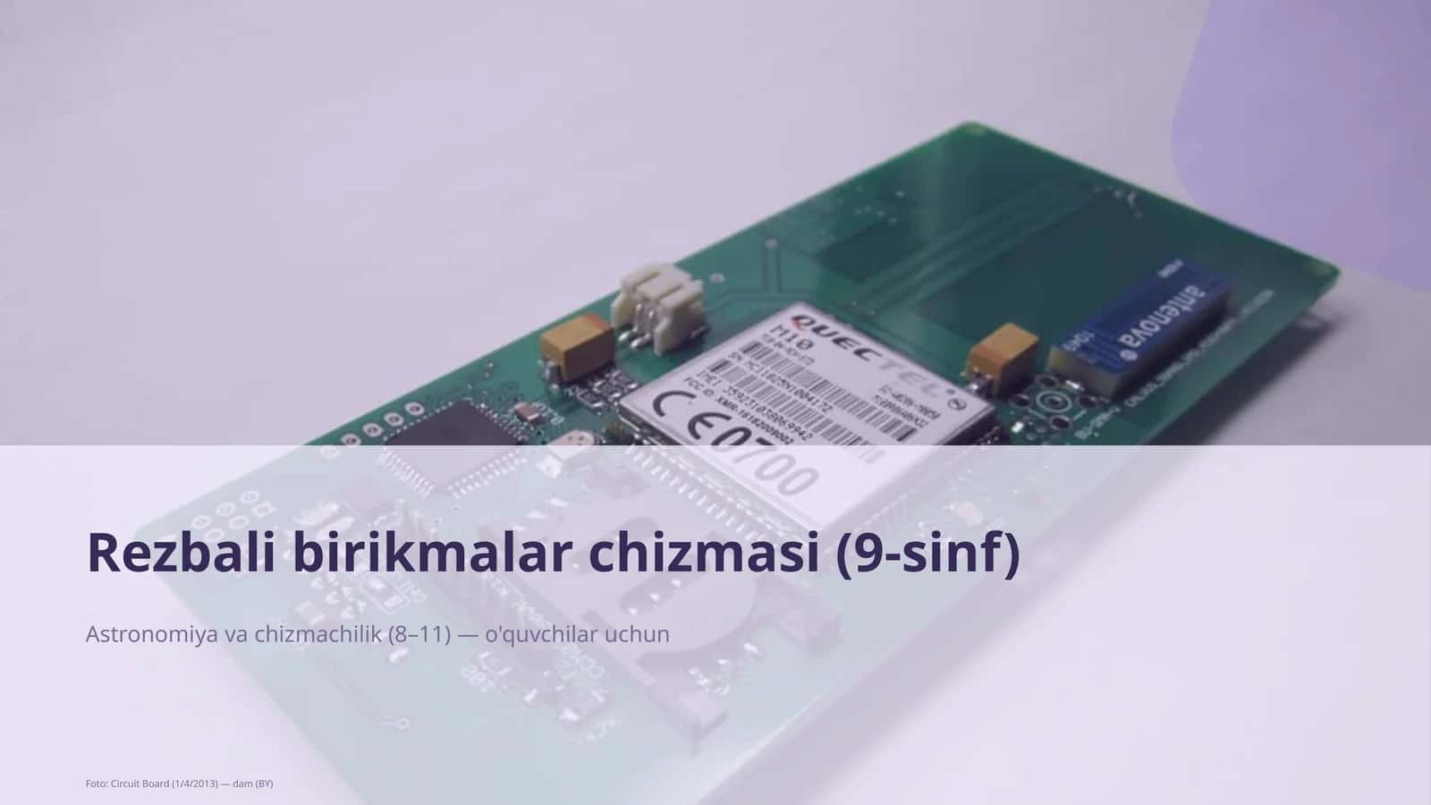 Rezbali birikmalar chizmasi (9-sinf) 1