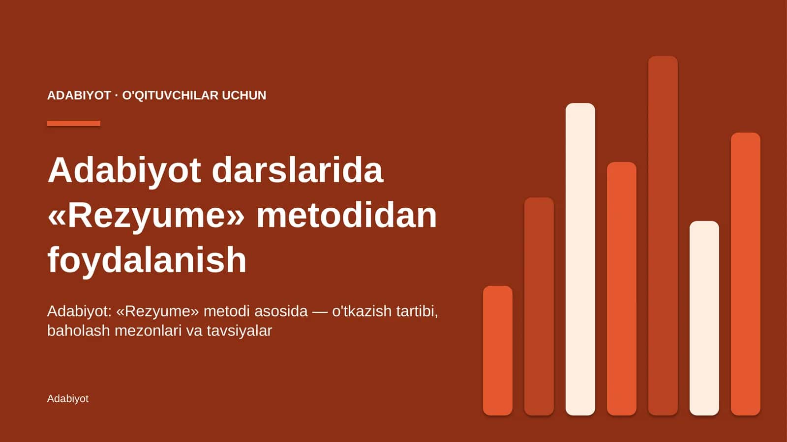 adabiyot darslarida rezyume metodidan foydalanish 6754 1