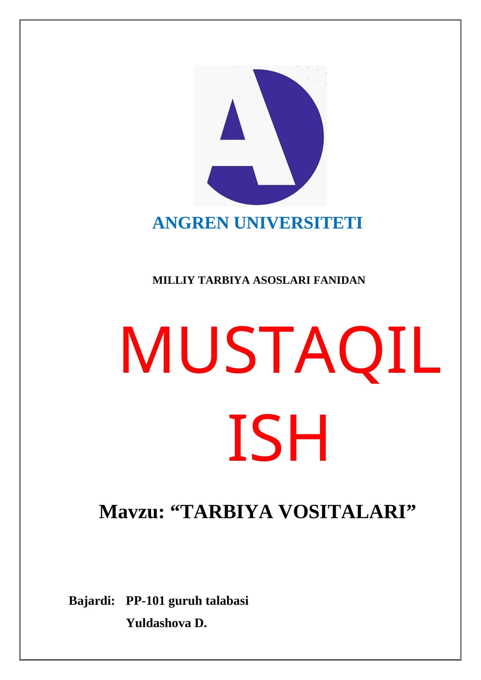 “TARBIYA VOSITALARI” 1