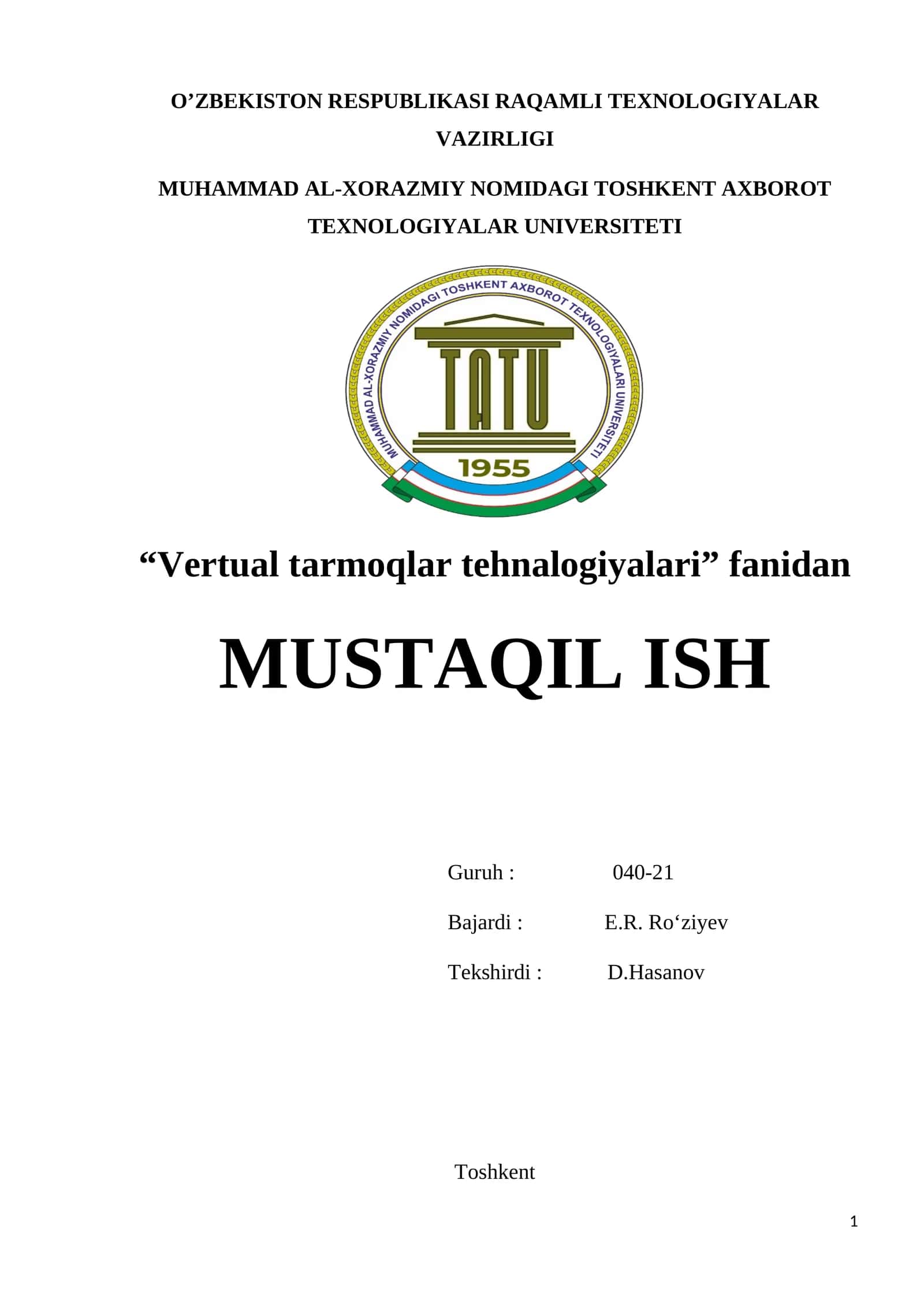 NGN/IMS da SDN. Operator tarmog‘i uchun misol 1