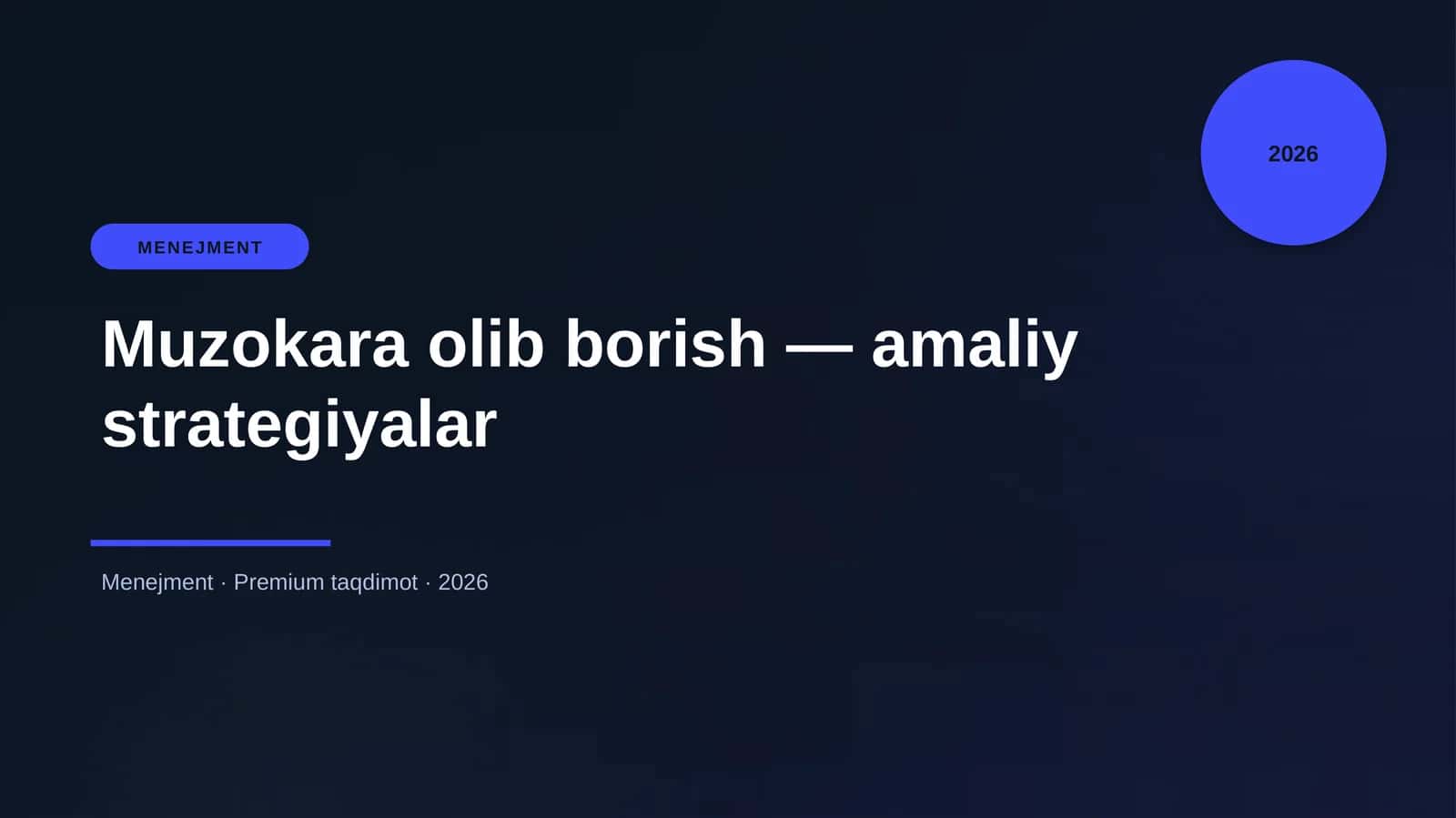 Muzokara olib borish — amaliy strategiyalar 1