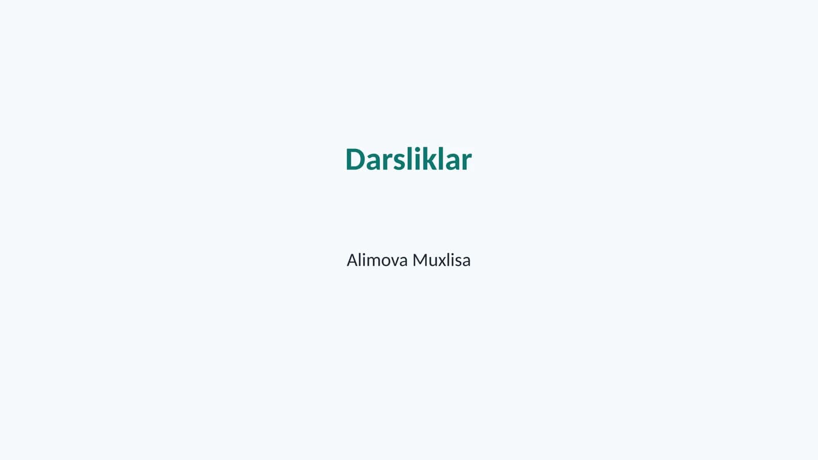 Darsliklar 1
