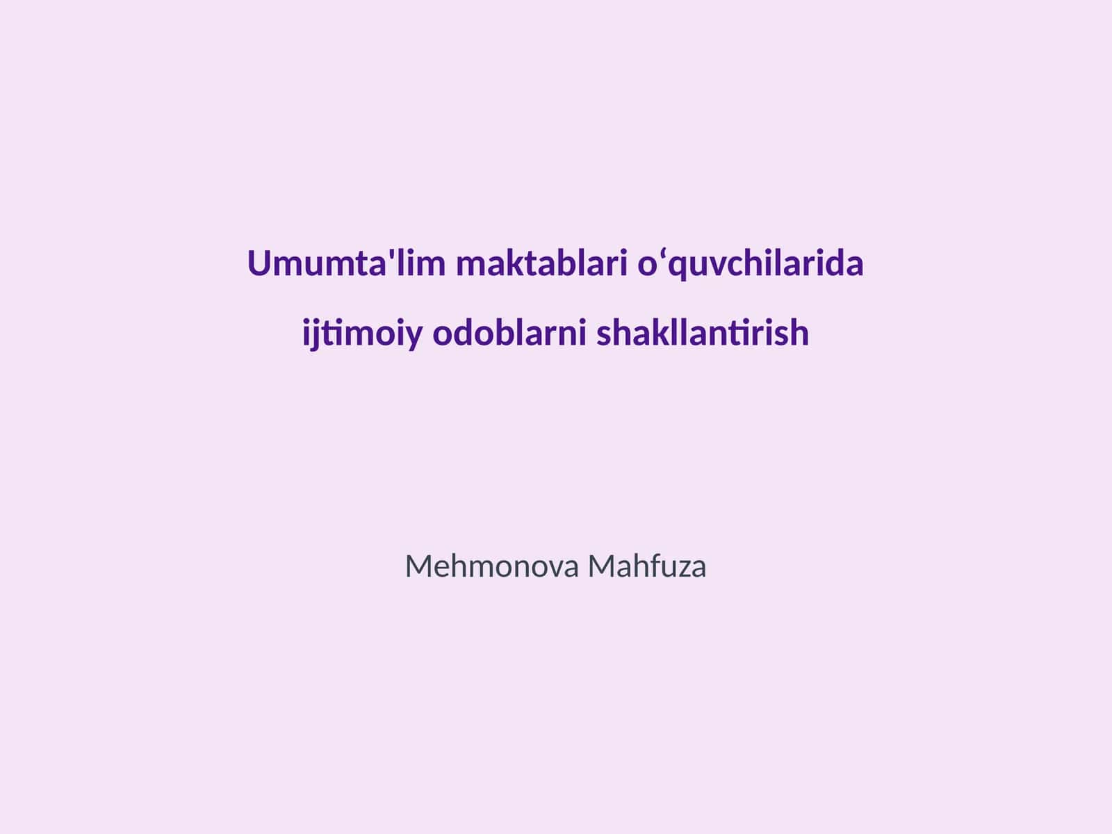 Ijtimoiy odoblar tushunchasi va ahamiyati 1