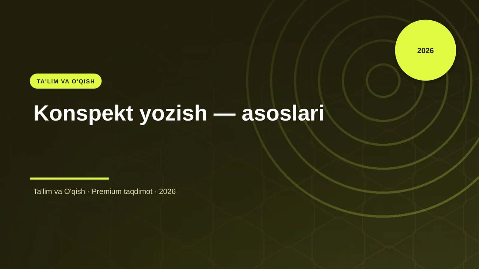 Konspekt yozish — asoslari 1