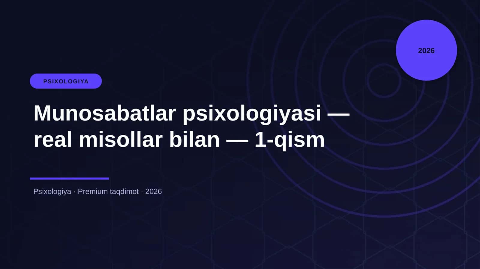 Munosabatlar psixologiyasi — real misollar bilan — 1-qism 1