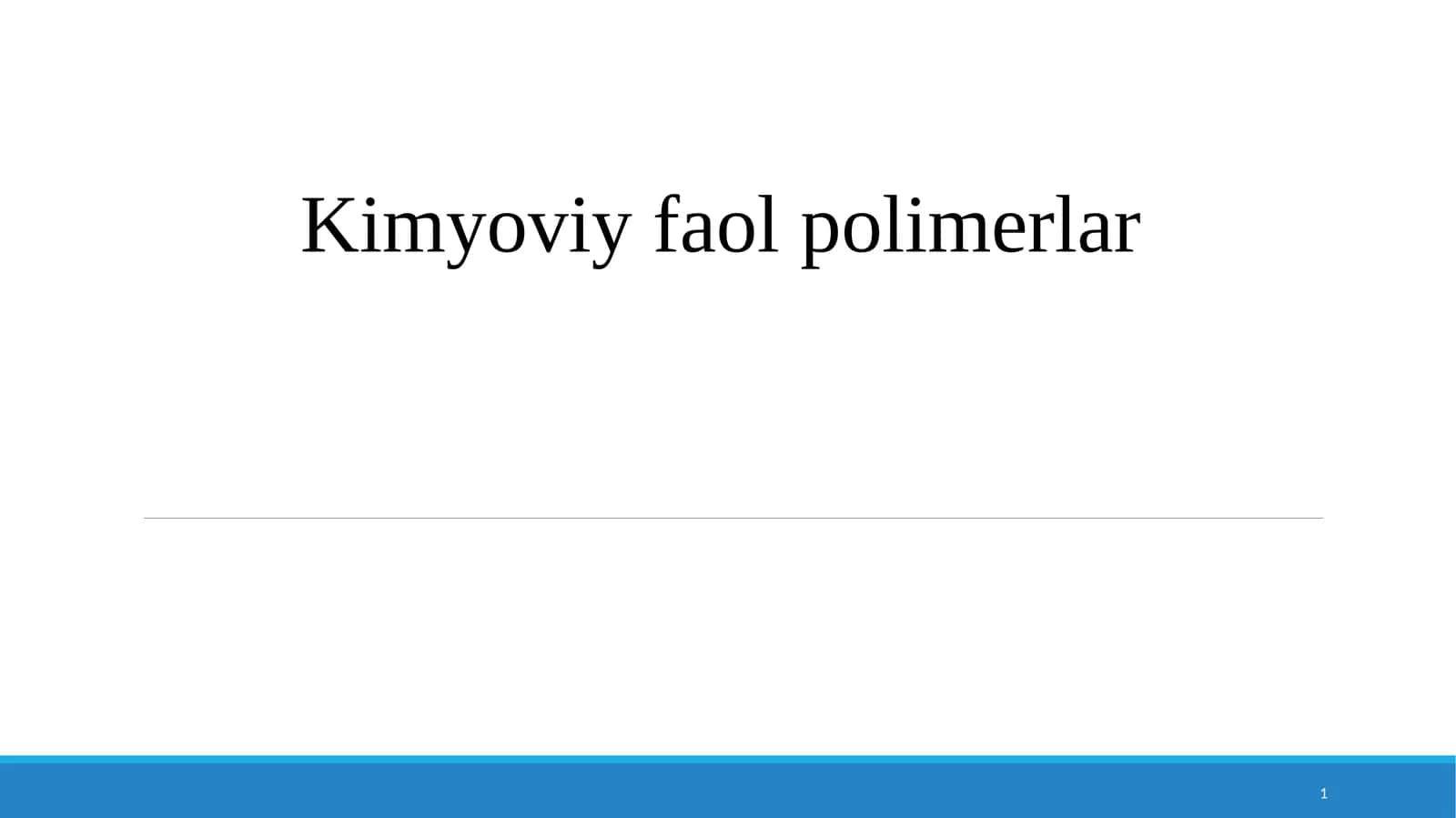 Kimyoviy faol polimerlar 1
