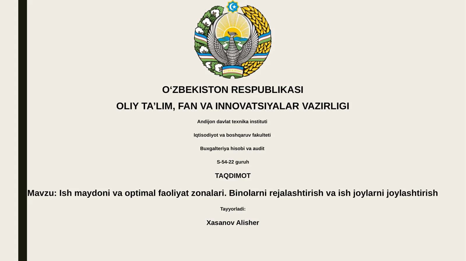 Ish maydoni va optimal faoliyat zonalari 1