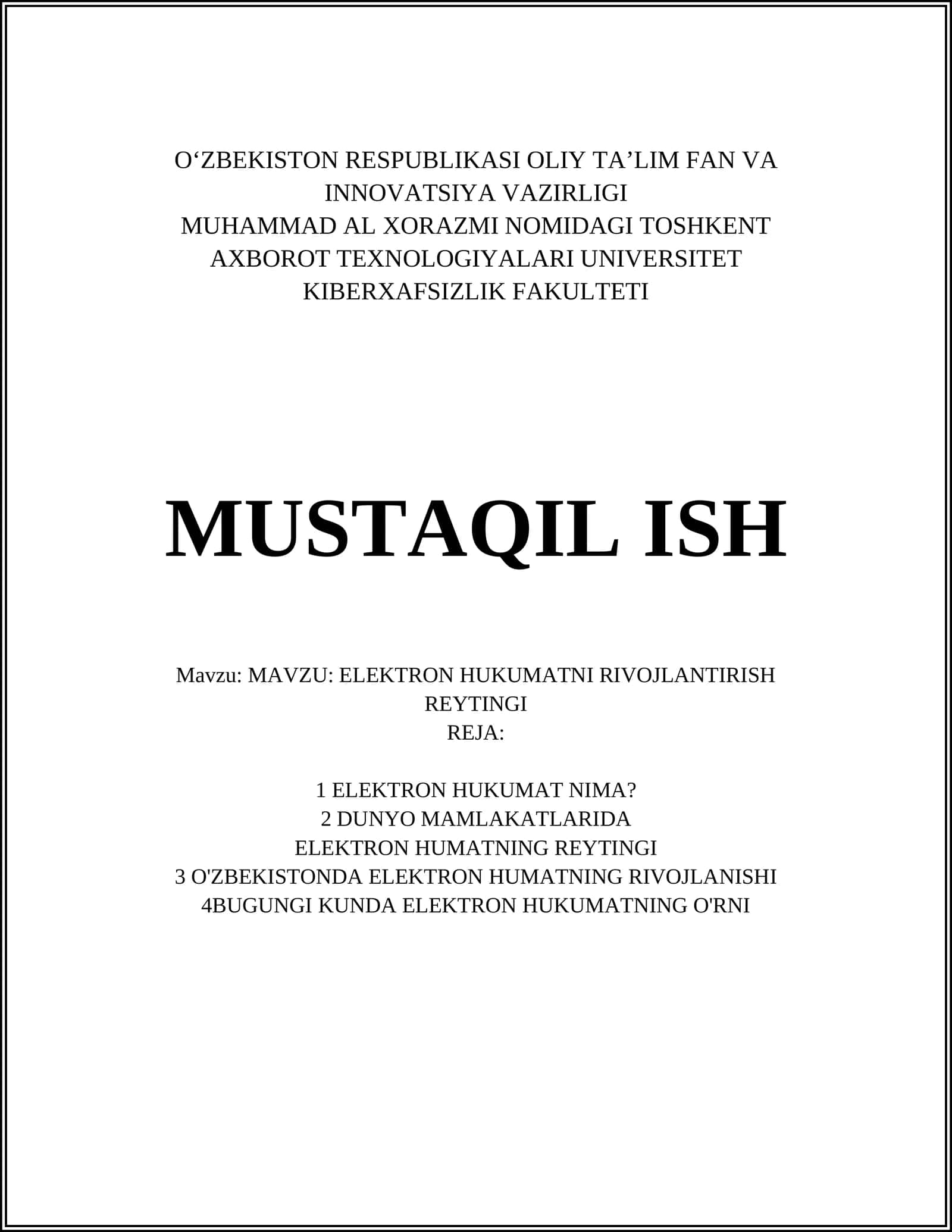 Elektron hukumatni rivojlantirish reytingi 1