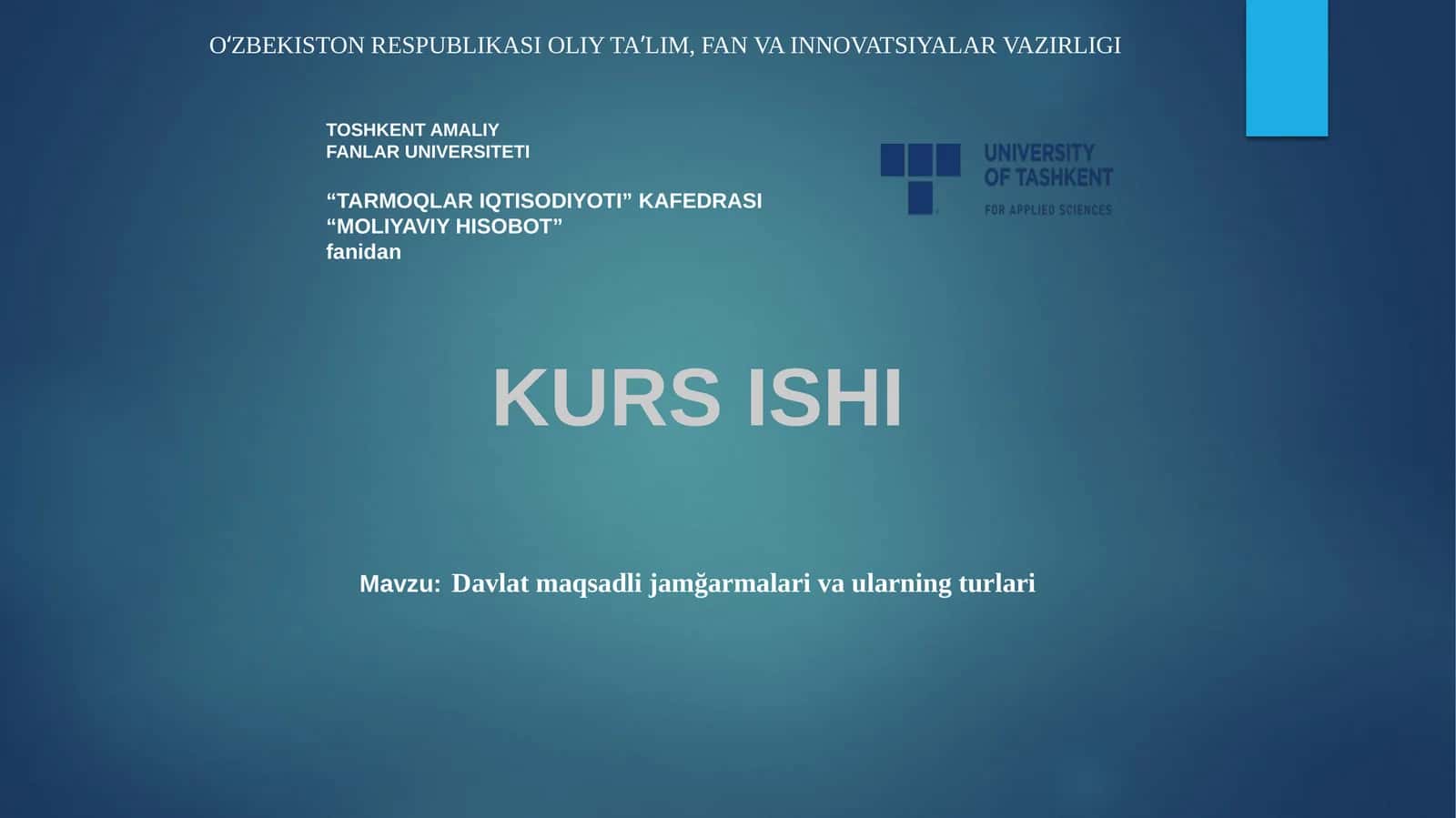 Davlat maqsadli jamğarmalari va ularning turlari 1