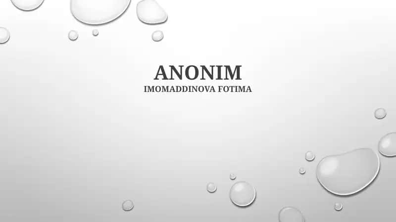 Anonimlik 1