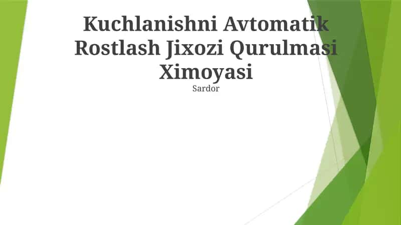 Kuchlanishni Avtomatik Rostlash Jixozi Qurulmasi Ximoyasi 1