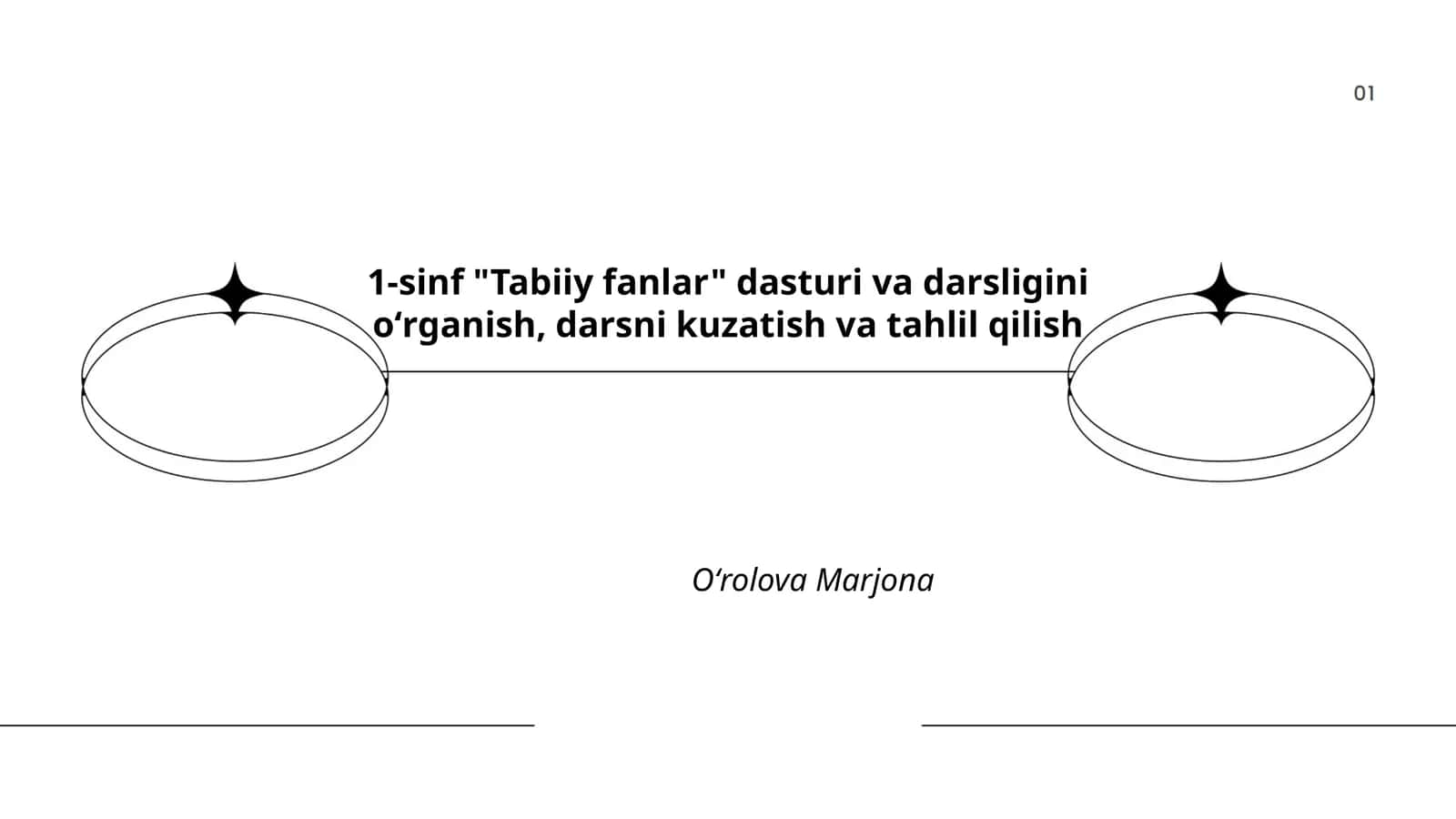 1-sinf "Tabiiy fanlar" dasturi va darsligini oʻrganish, darsni kuzatish va tahlil qilish 1