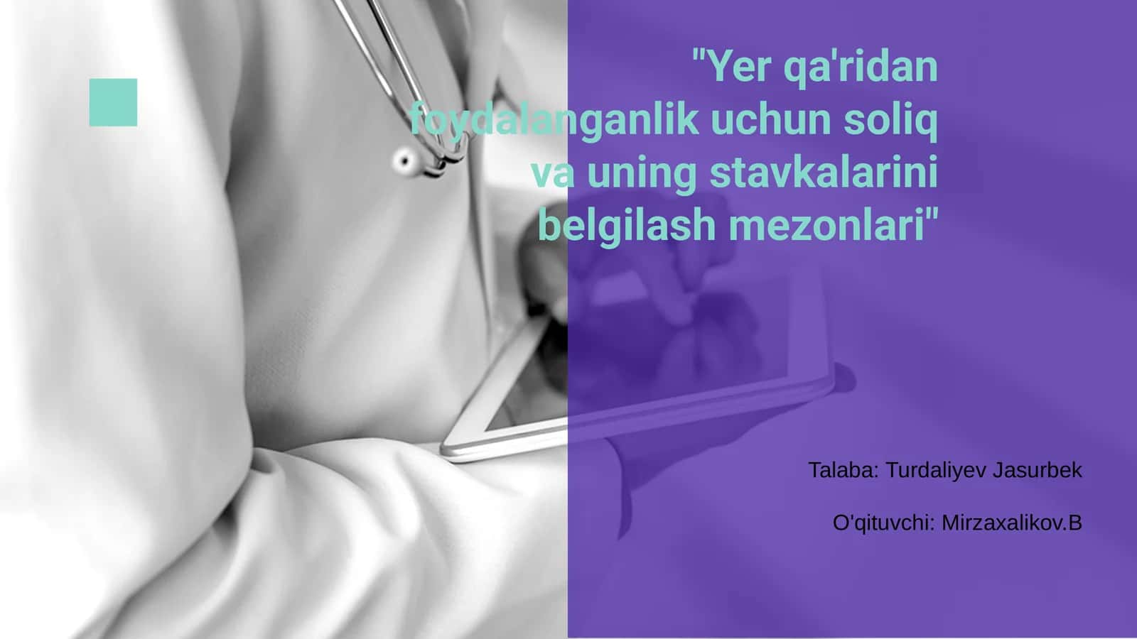 Yo'rtaqa'ridan foydalanganlik uchun soliq va uning stavkalarini belgilash mezonlari 1
