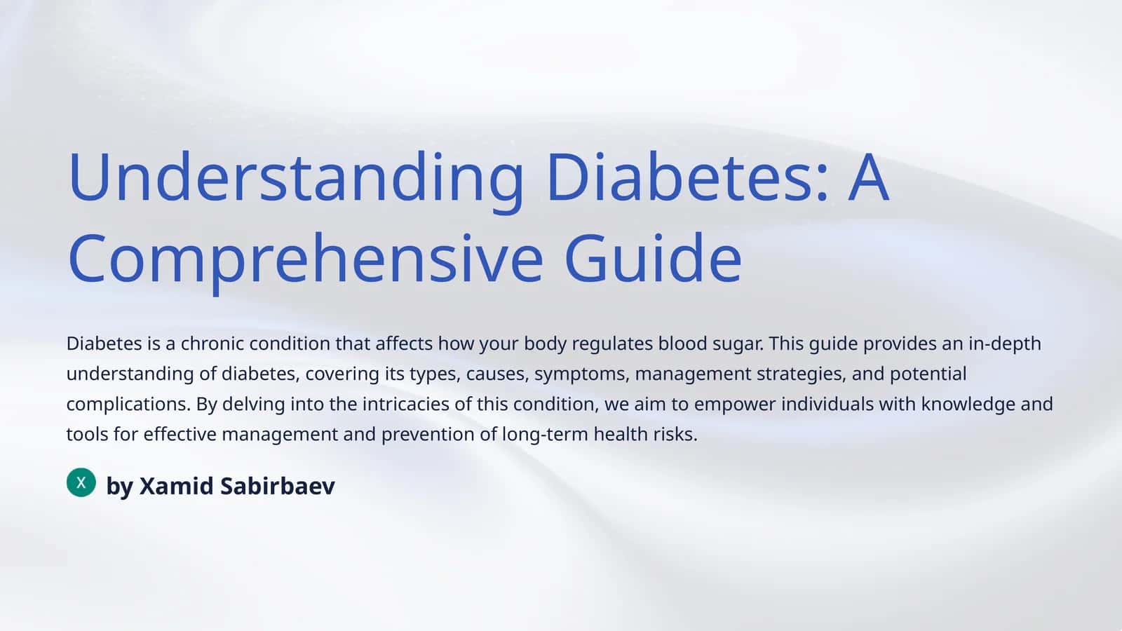 Understanding Diabetes: A Comprehensive Guide 1