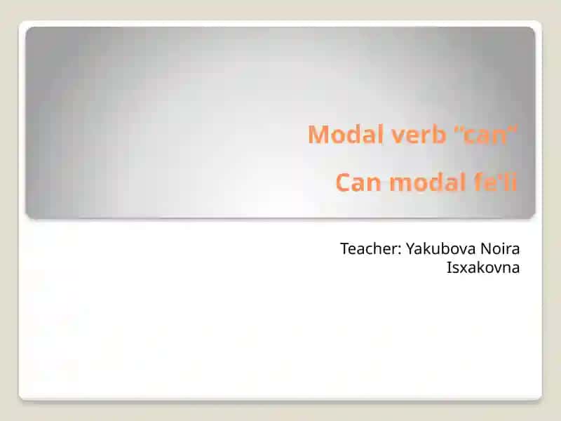 Modal verb “can”