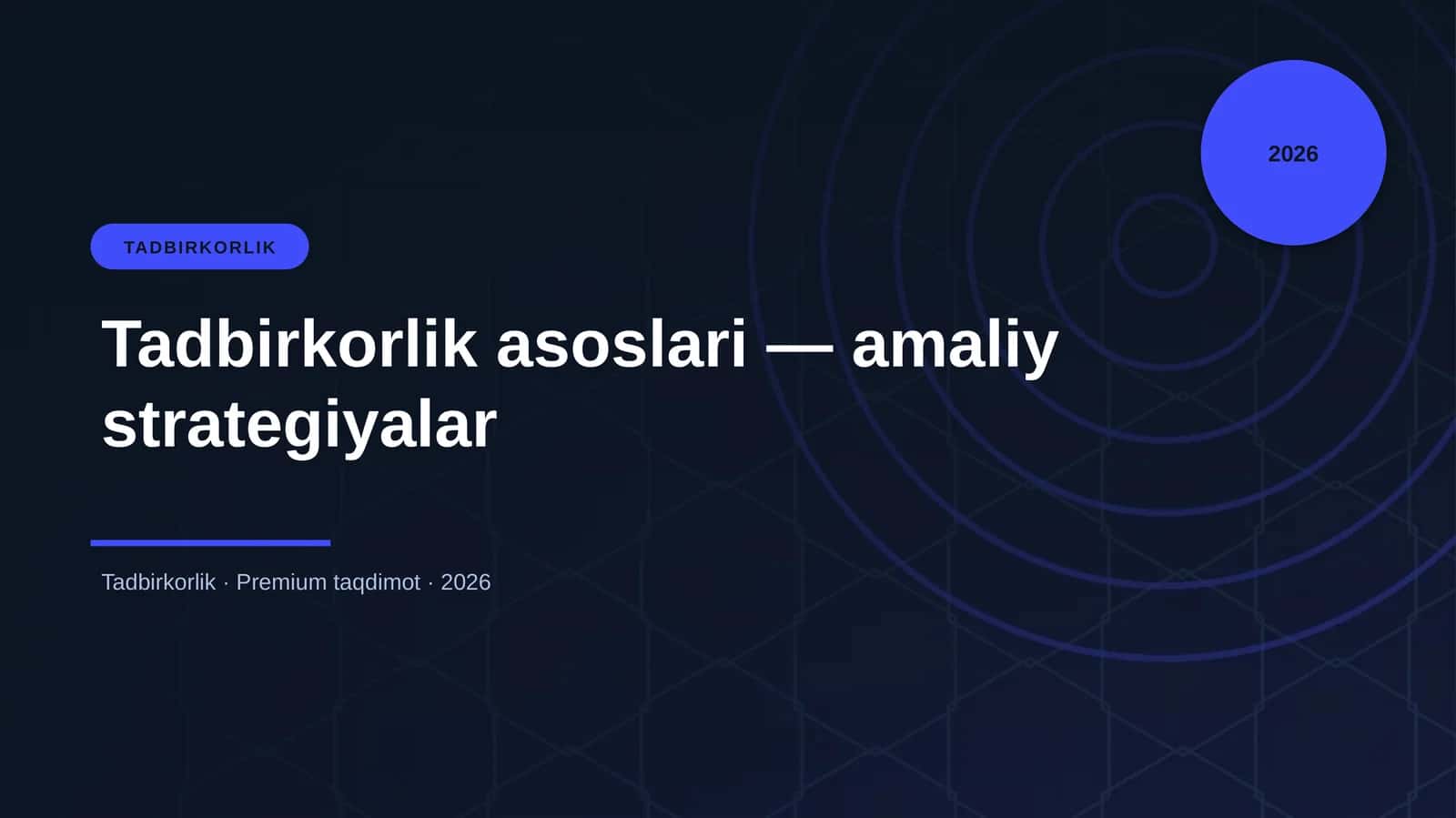 Tadbirkorlik asoslari — amaliy strategiyalar 1