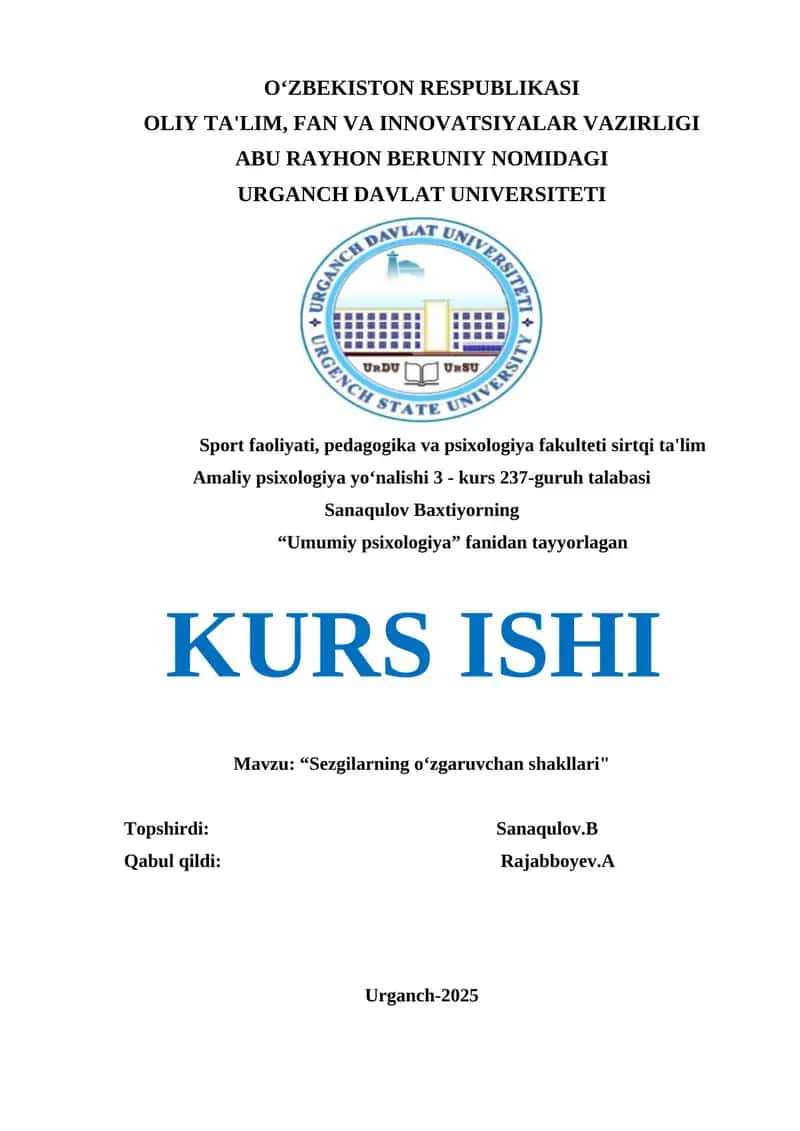 Sezgilarning o‘zgaruvchan shakllari 1