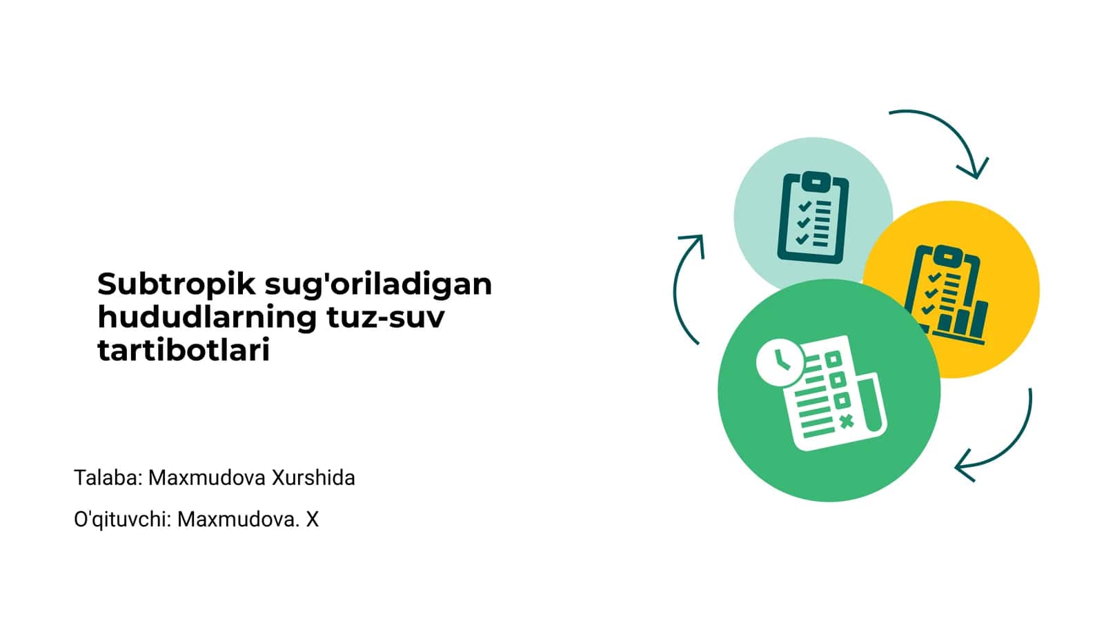 Subtropik sug'oriladigan hududlarning tuz-suv tartibotlari 1