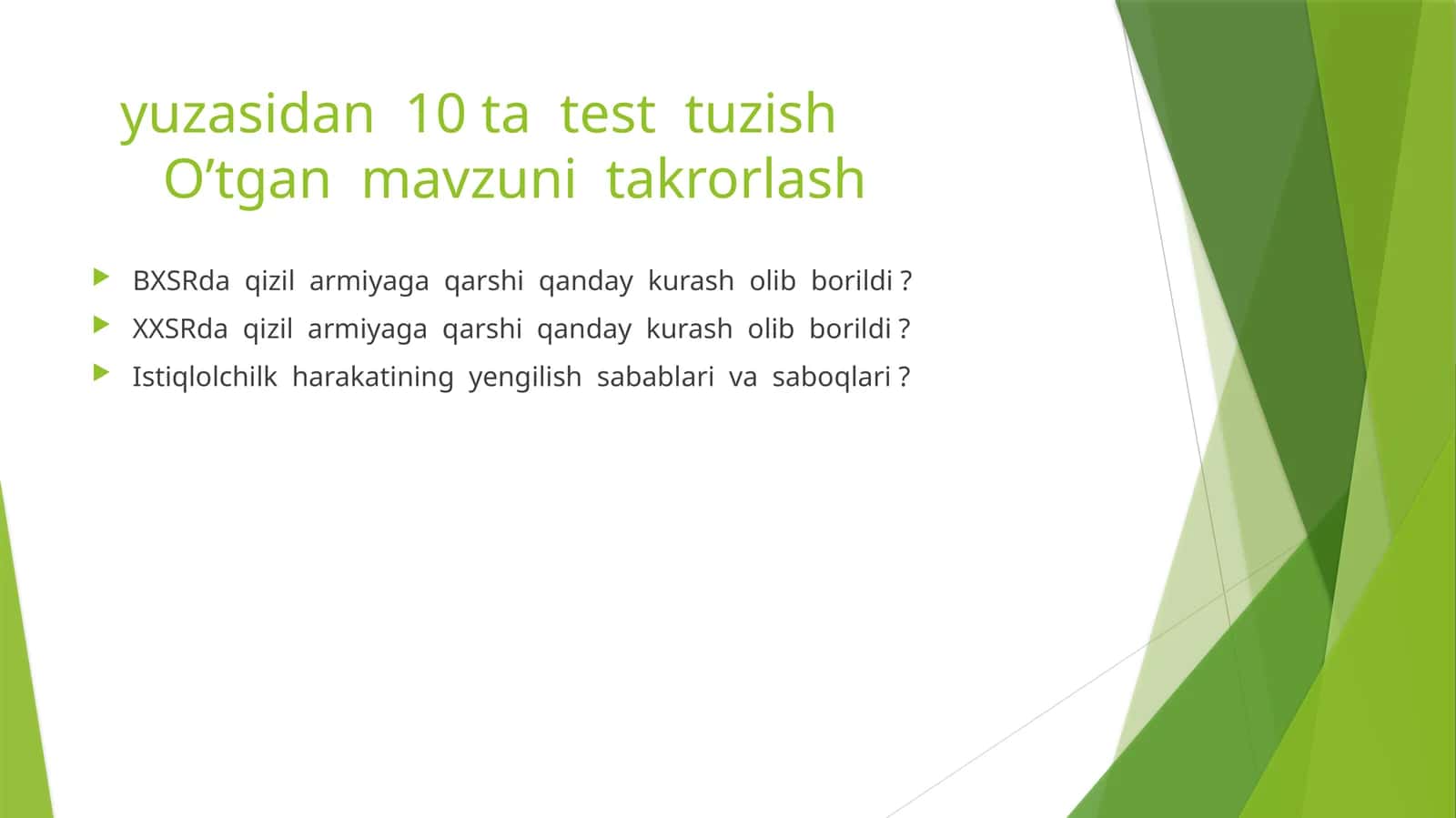 Istiqlolchilik harakati 1