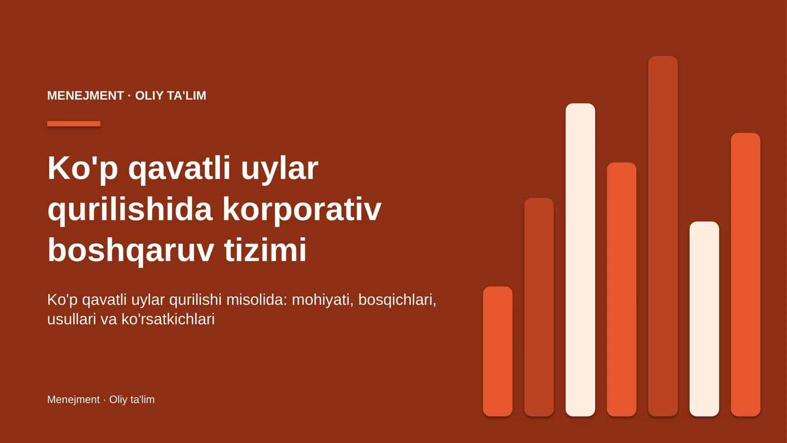 Ko'p qavatli uylar qurilishida korporativ boshqaruv tizimi 1