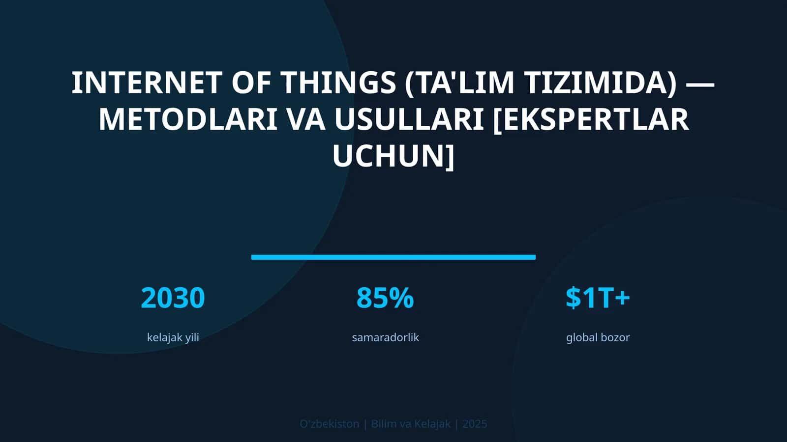 Internet of Things (ta'lim tizimida) — metodlari va usullari [ekspertlar uchun] 1