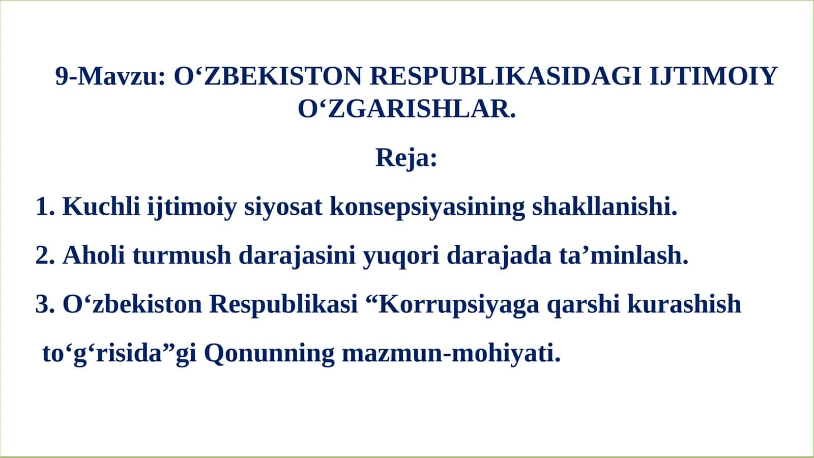 O‘ZBEKISTON RESPUBLIKАSIDАGI IJTIMOIY O‘ZGАRISHLАR 1