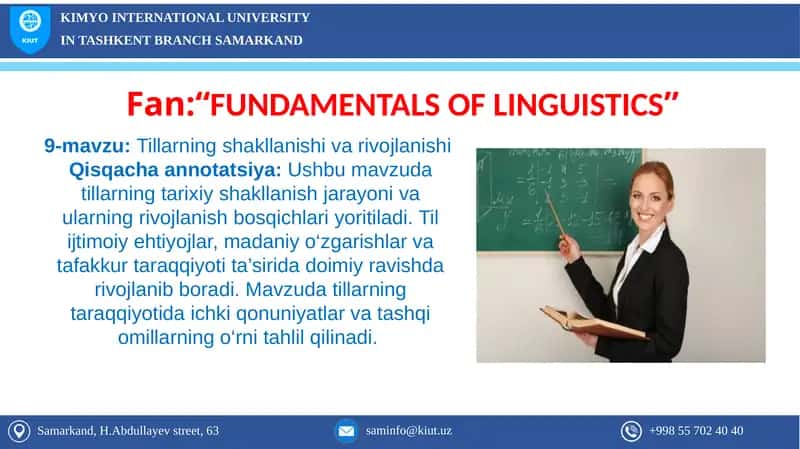 Tillarning shakllanishi va rivojlanishi 1