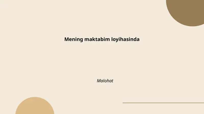 Mening maktabim loyihasinda Malohat 1