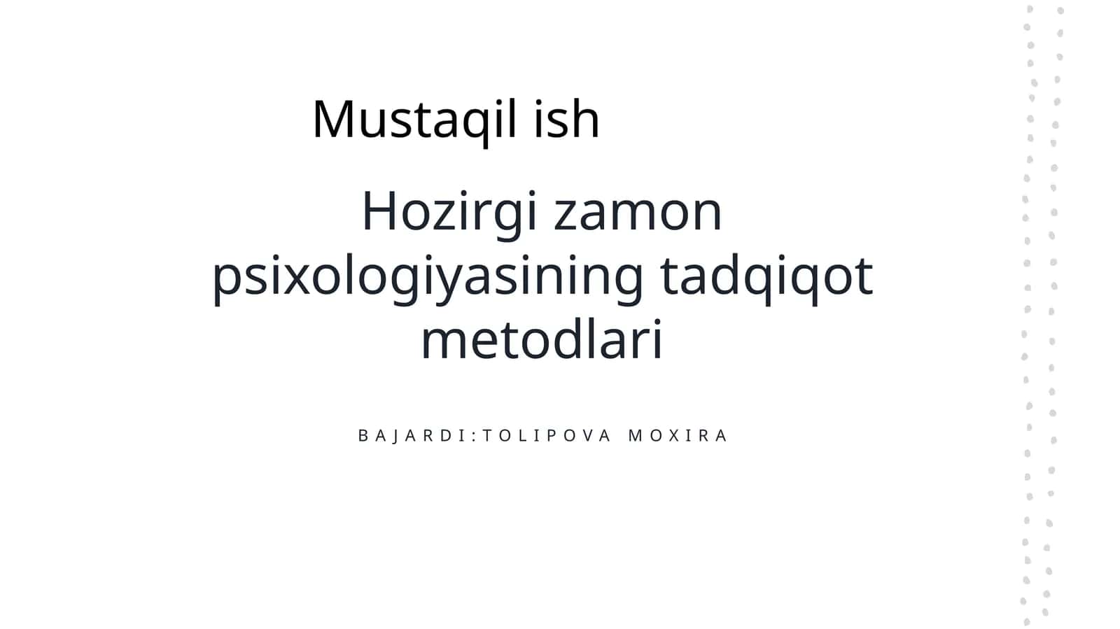 Zamonaviy psixologiya tadqiqot metodlari 1