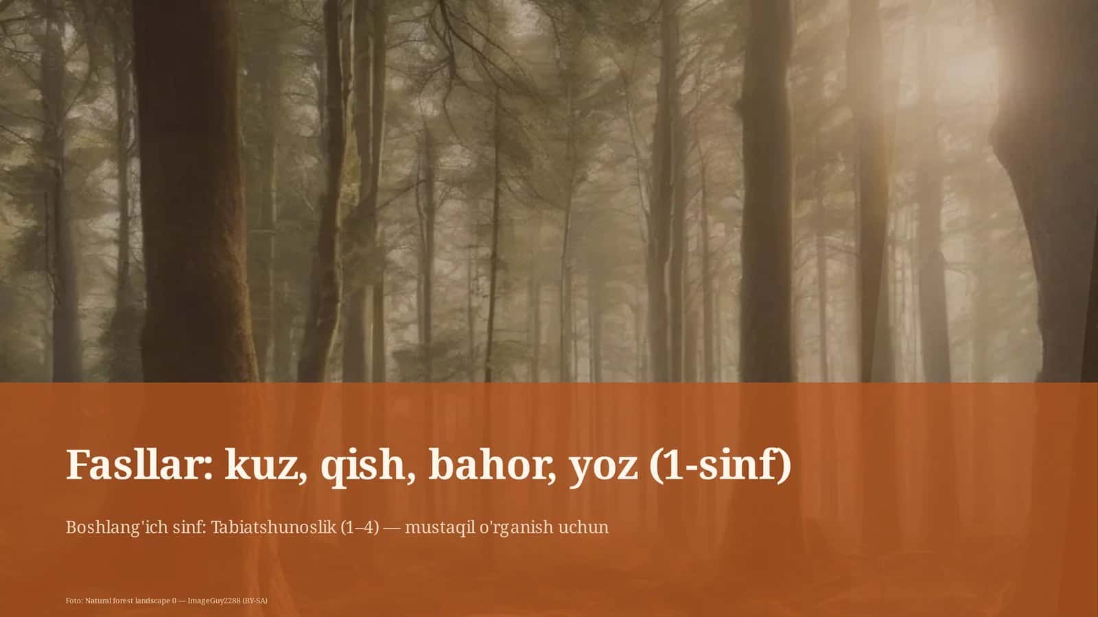 Tabiatshunoslik darsi 1
