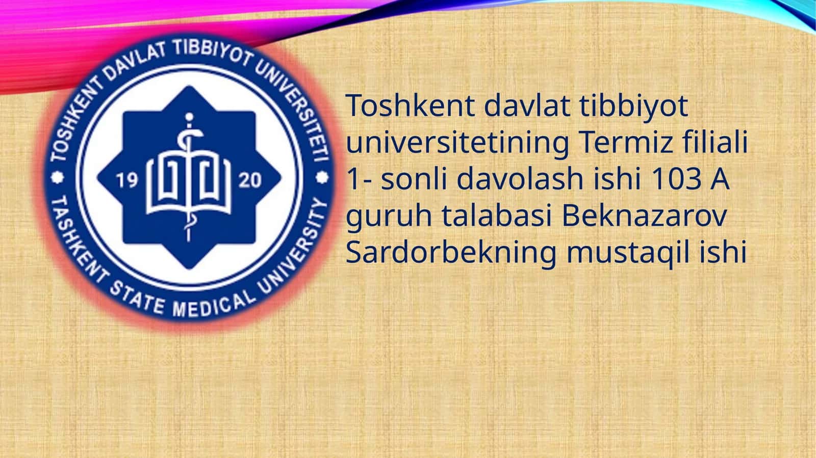 Beknazarov Sardorbekning mustaqil ishi 1