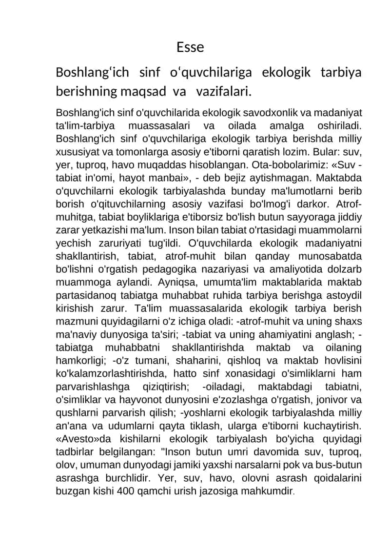 Ekologik tarbiya 1