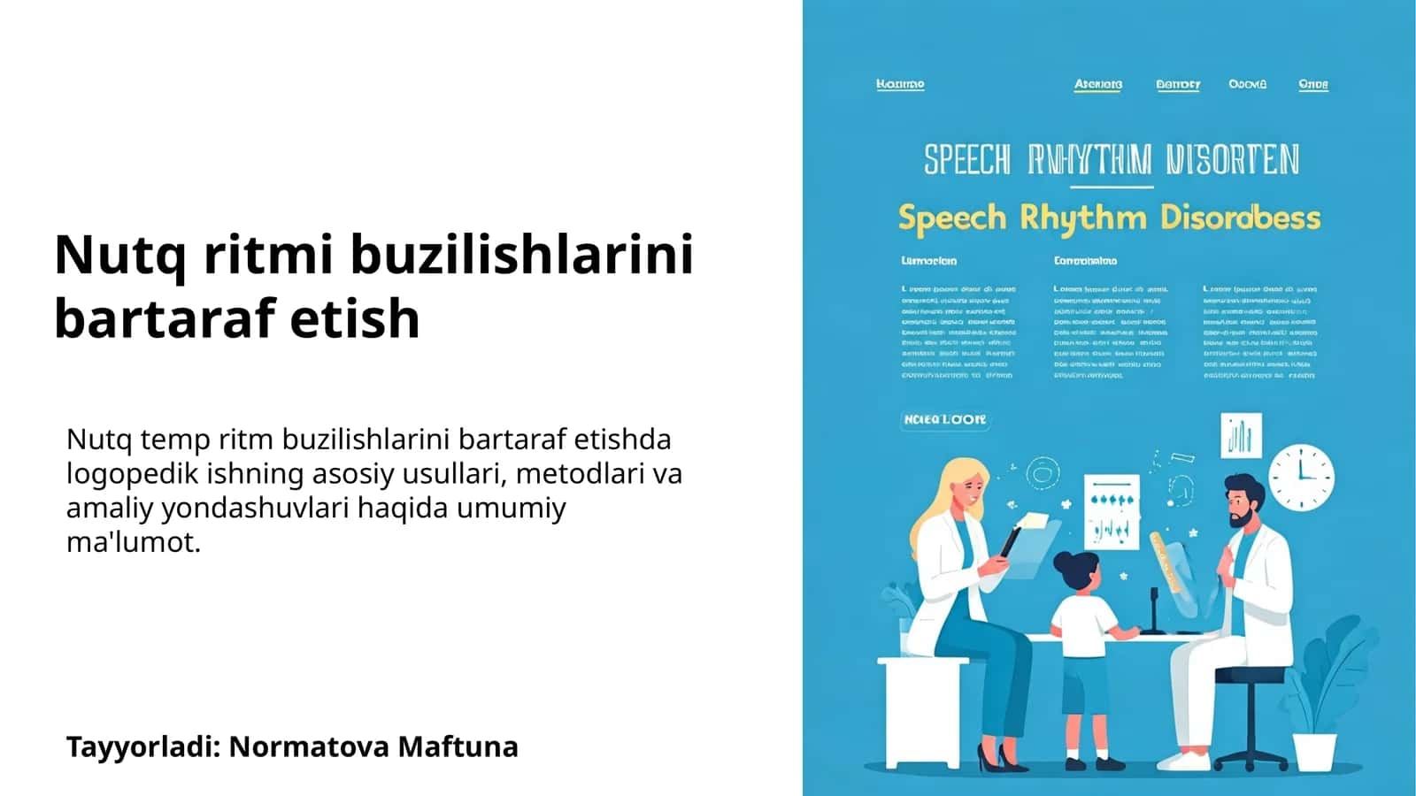 Nutq ritmi buzilishlarini bartaraf etish 1