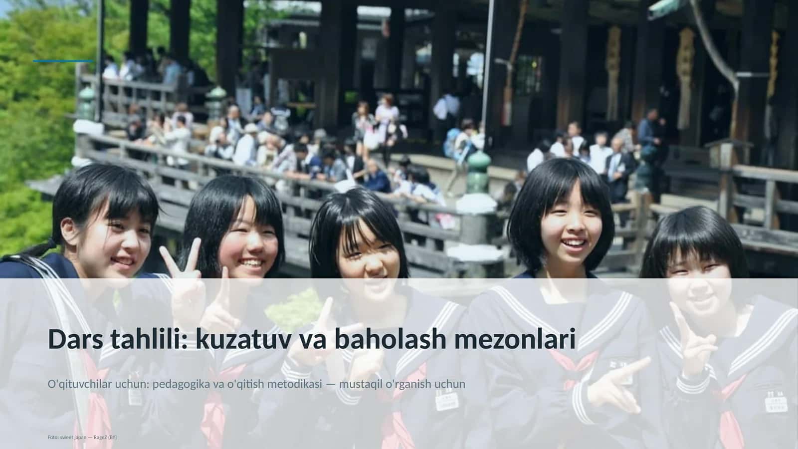 Dars tahlili: kuzatuv va baholash mezonlari 1