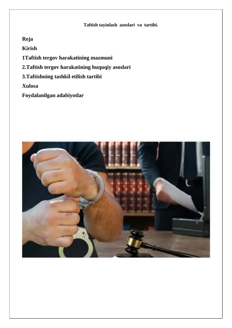 Taftish tergov harakati 1