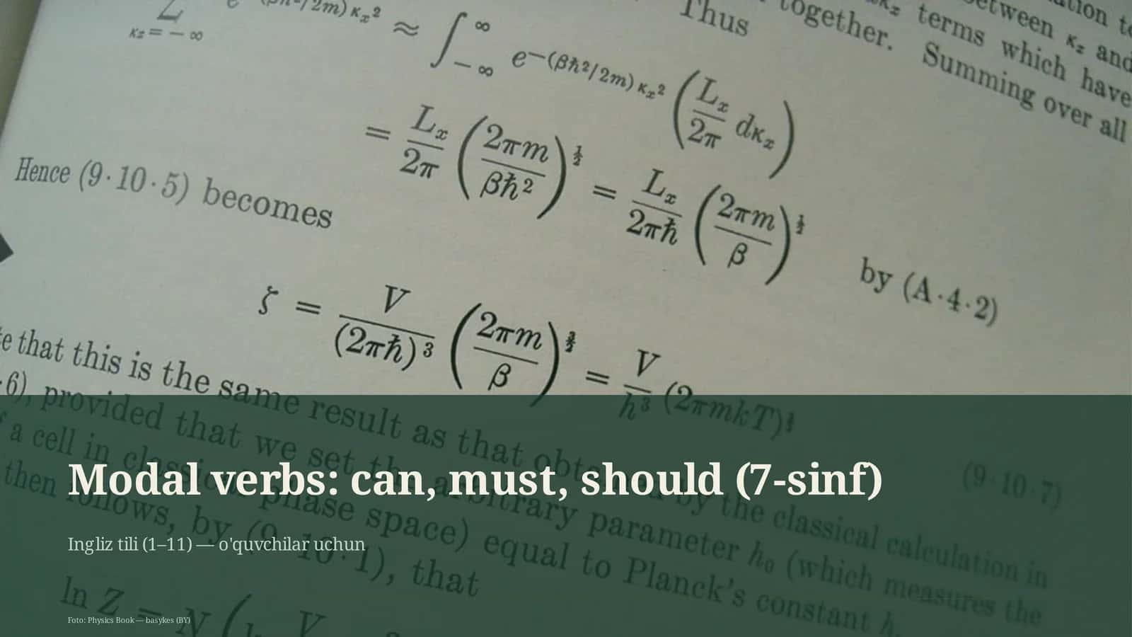 Modal verbs: can, must, should (7-sinf) 1