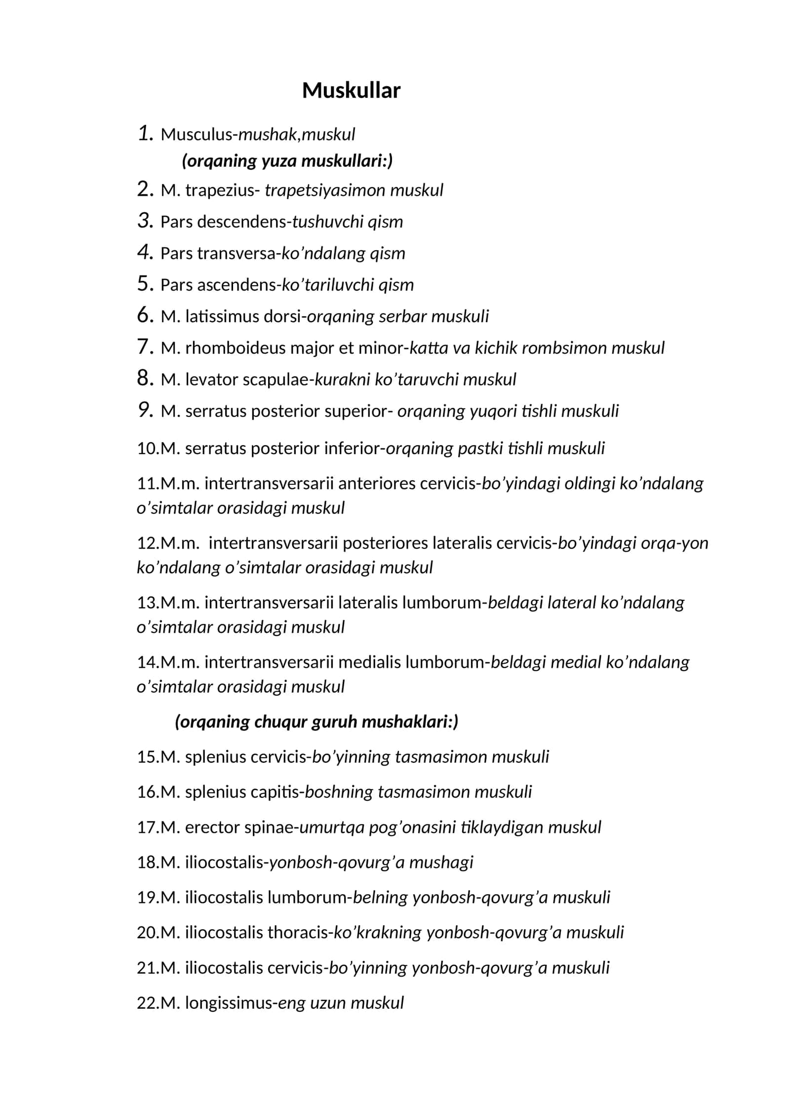 Muskullar 1