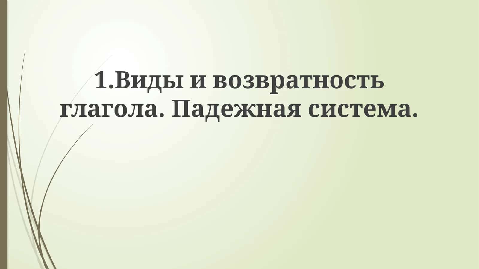 Система падежей в русском языке 1