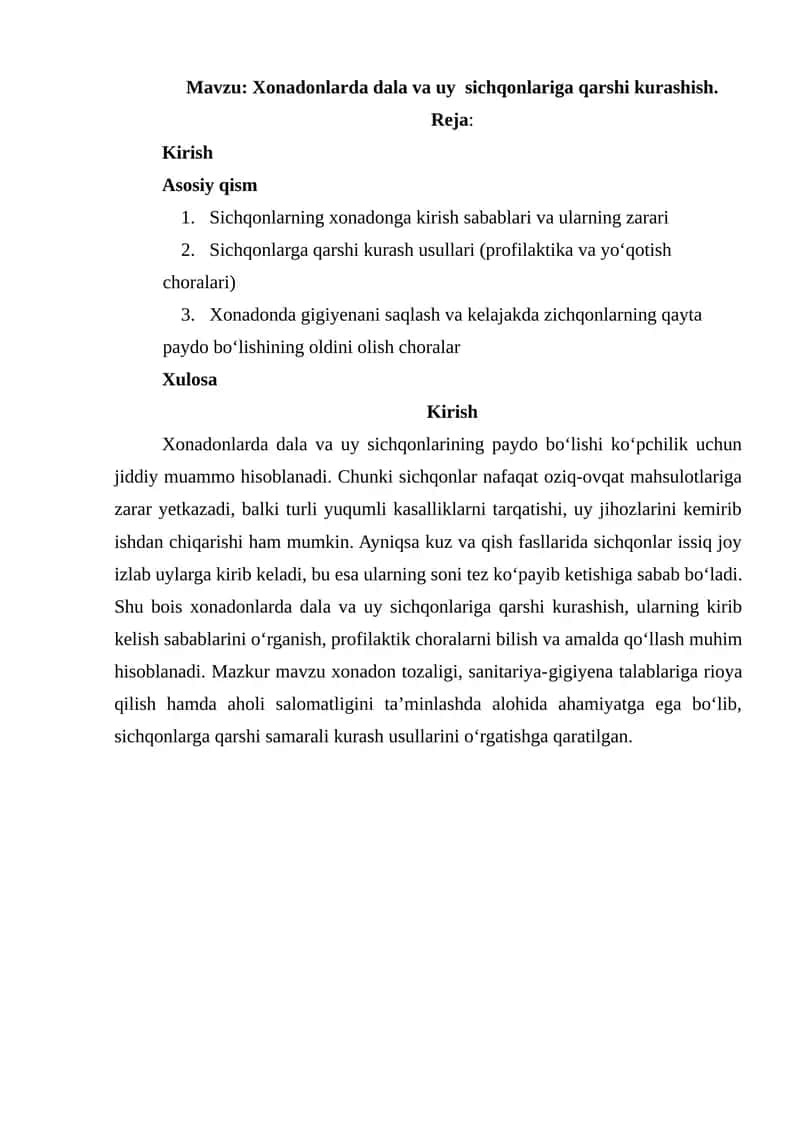 Xonadonlarda dala va uy sichqonlariga qarshi kurashish 1